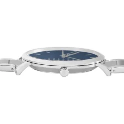 PIERRE LANNIER Montre Data Bleu cadran argenté fond bleu bracelet acier argenté Online