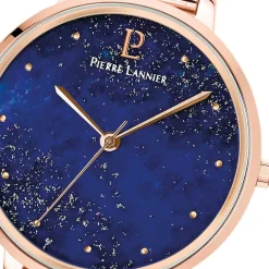 PIERRE LANNIER Montre Elara Bleu cadran doré rose fond bleu bracelet acier doré rose Best