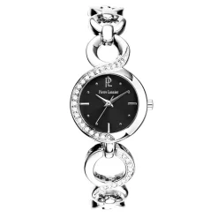 PIERRE LANNIER Montre Elegance Seduction Noir cadran argenté fond noir bracelet acier argenté Hot