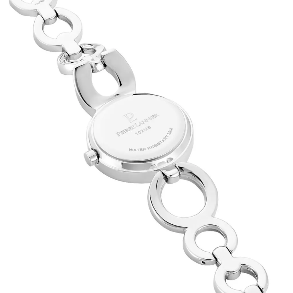 PIERRE LANNIER Montre Elegance Seduction Noir cadran argenté fond noir bracelet acier argenté Hot