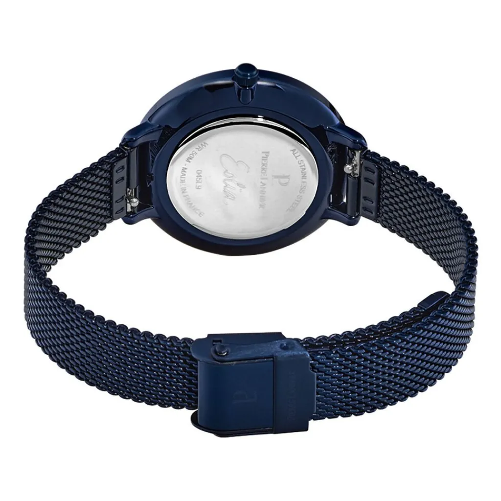 PIERRE LANNIER Montre Eolia Bleu cadran bleu fond bleu bracelet acier bleu Hot