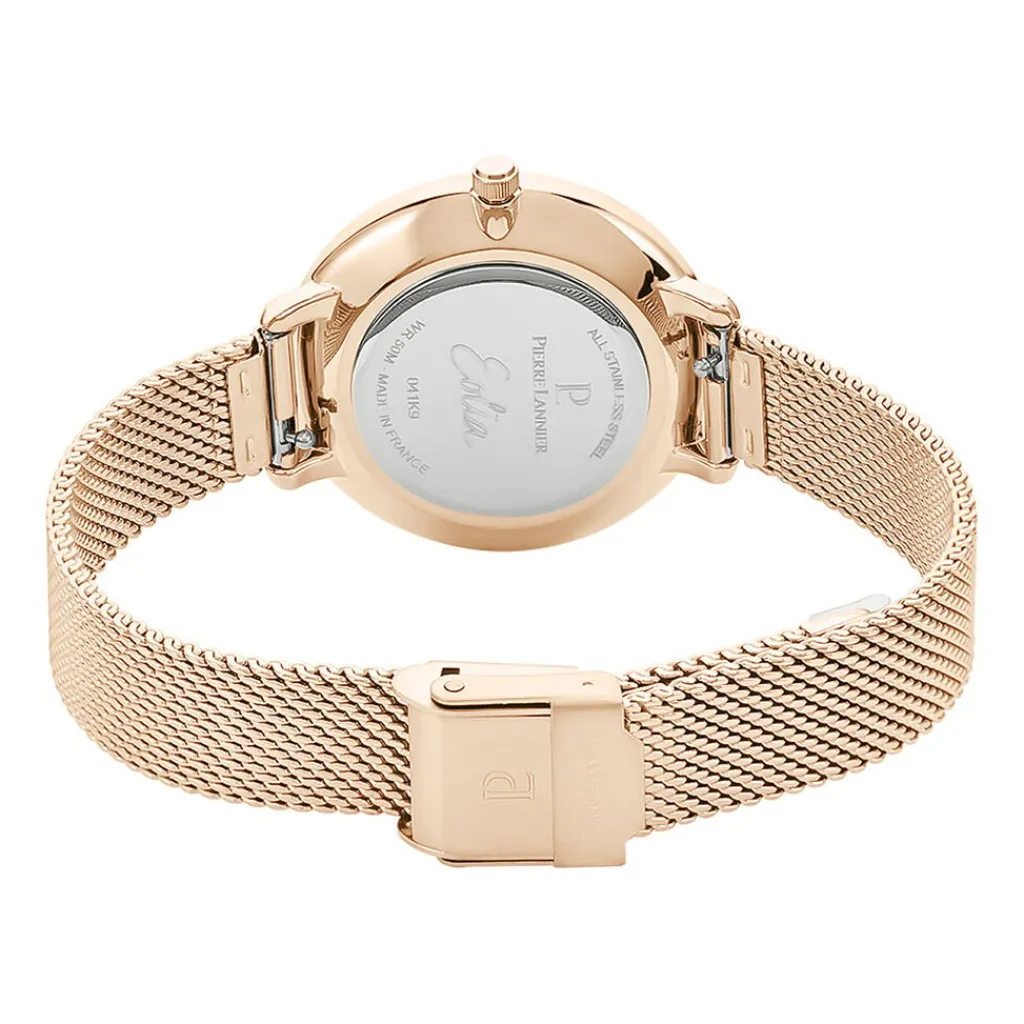 PIERRE LANNIER Montre Eolia Doré Rose cadran doré rose fond doré rose bracelet acier argenté Hot