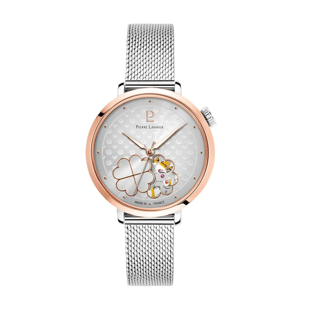 PIERRE LANNIER Montre Esperance Argenté cadran argenté fond argenté bracelet acier argenté Hot