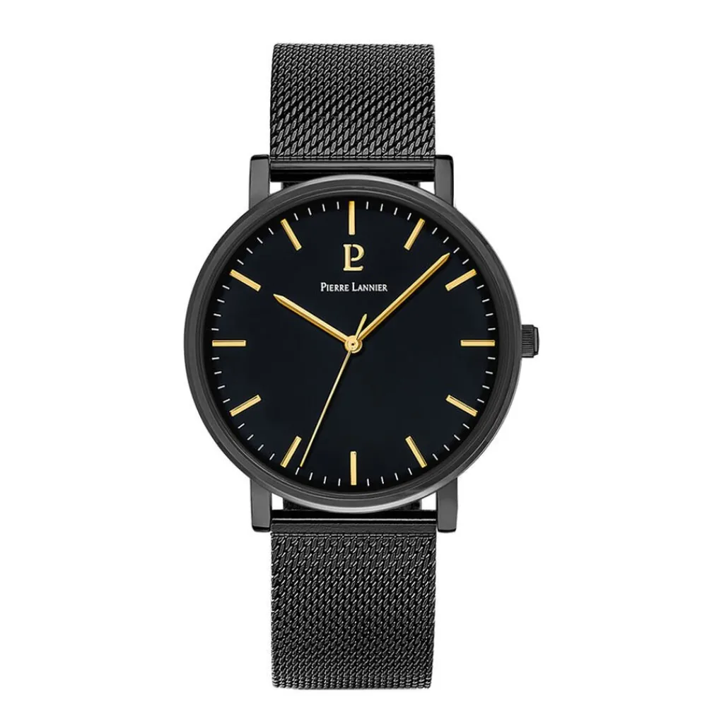 PIERRE LANNIER Montre Essential Noir cadran noir fond noir bracelet acier noir Online