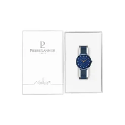 PIERRE LANNIER Montre Grace Bleu cadran bleu fond bleu bracelet acier bleu