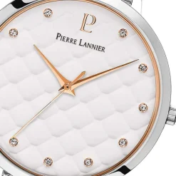 PIERRE LANNIER Montre Grace Blanc cadran bicolore fond blanc bracelet acier argenté Online