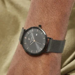 PIERRE LANNIER Montre Inti Noir cadran noir fond noir bracelet acier noir Clearance