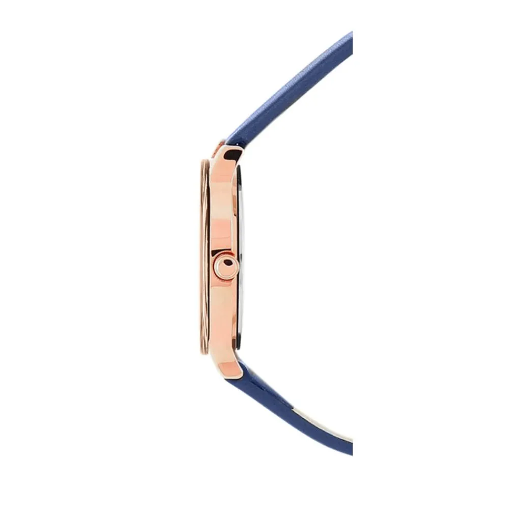 PIERRE LANNIER Montre Justine Bleu cadran doré rose fond bleu bracelet cuir bleu Discount