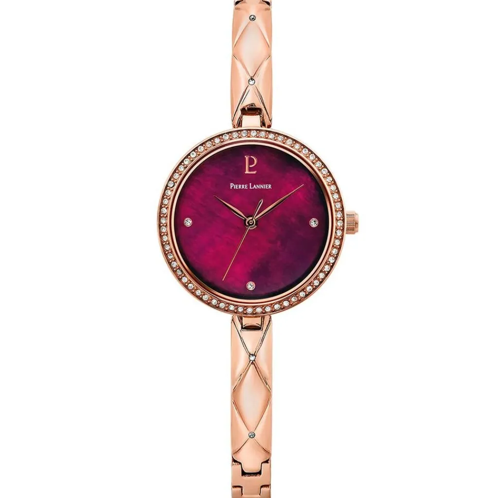 PIERRE LANNIER Montre Leia Fuschia cadran bicolore doré / rose fond fuschia bracelet acier bicolore Discount