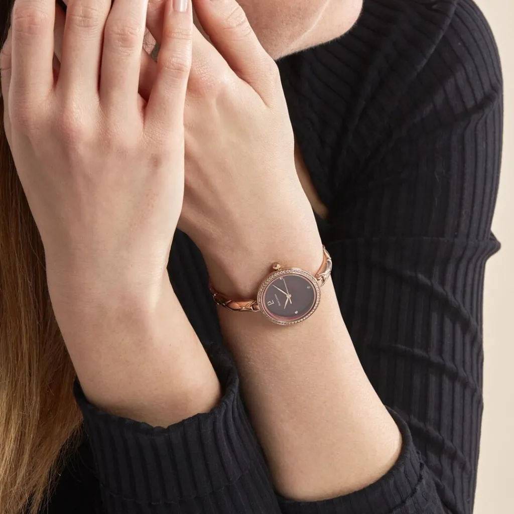 PIERRE LANNIER Montre Leia Fuschia cadran bicolore doré / rose fond fuschia bracelet acier bicolore Discount