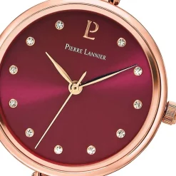 PIERRE LANNIER Montre Leia Blanc cadran doré rose fond fuschia bracelet acier doré rose Discount