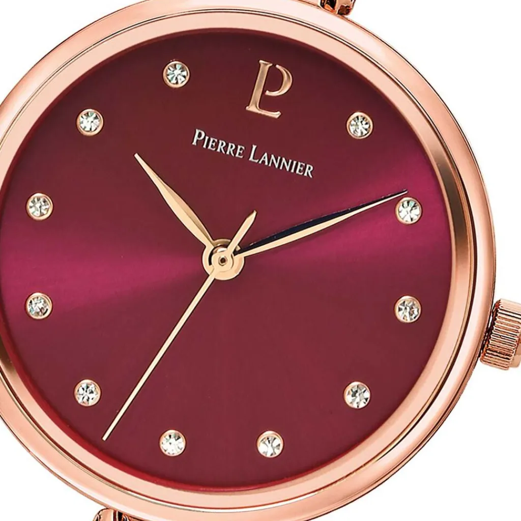 PIERRE LANNIER Montre Leia Blanc cadran doré rose fond fuschia bracelet acier doré rose Discount