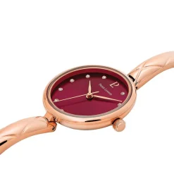 PIERRE LANNIER Montre Leia Blanc cadran doré rose fond fuschia bracelet acier doré rose Discount