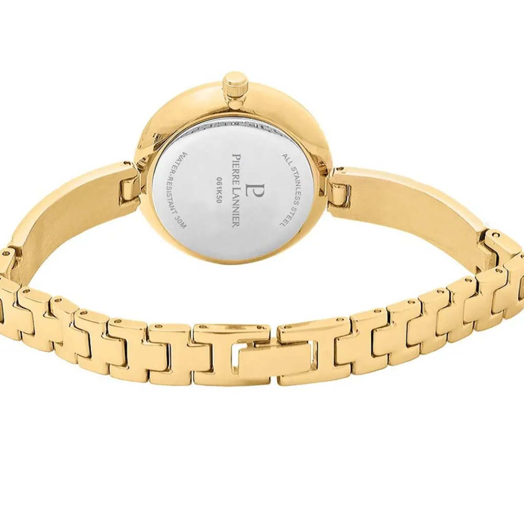 PIERRE LANNIER Montre Leia Blanc cadran doré fond blanc bracelet acier doré Best