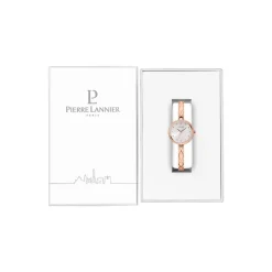 PIERRE LANNIER Montre Leia Blanc cadran doré rose fond blanc bracelet acier doré rose Discount