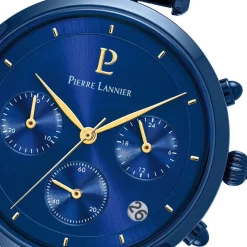 PIERRE LANNIER Montre Lutecia Bleu cadran bleu fond bleu bracelet acier bleu Hot