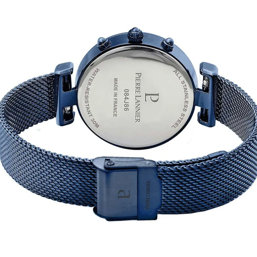 PIERRE LANNIER Montre Lutecia Bleu cadran bleu fond bleu bracelet acier bleu Hot