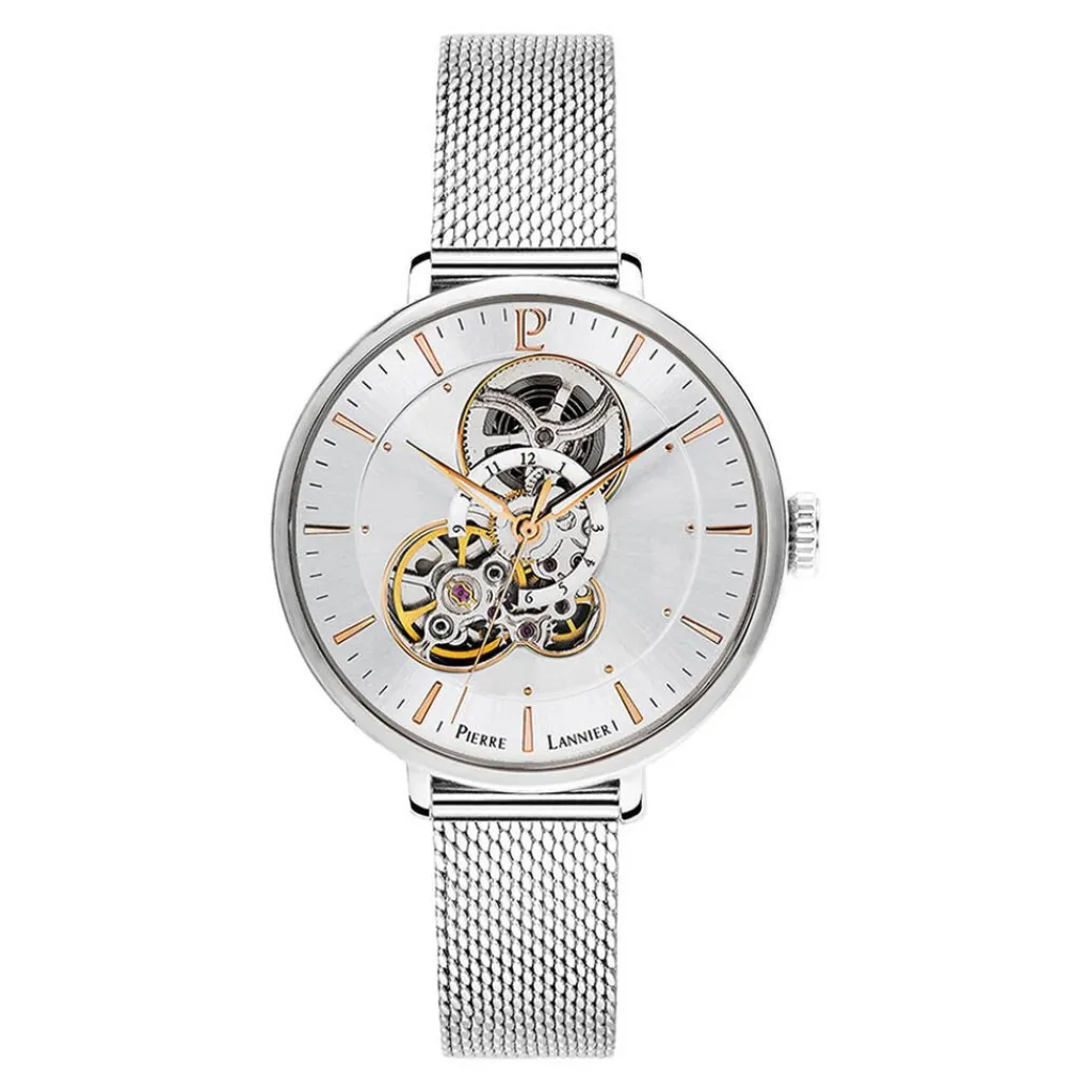 PIERRE LANNIER Montre Melodie Argenté cadran argenté fond argenté bracelet acier argenté