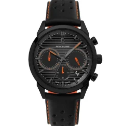 PIERRE LANNIER Montre Monarck Noir cadran noir fond noir bracelet cuir de vache noir Best