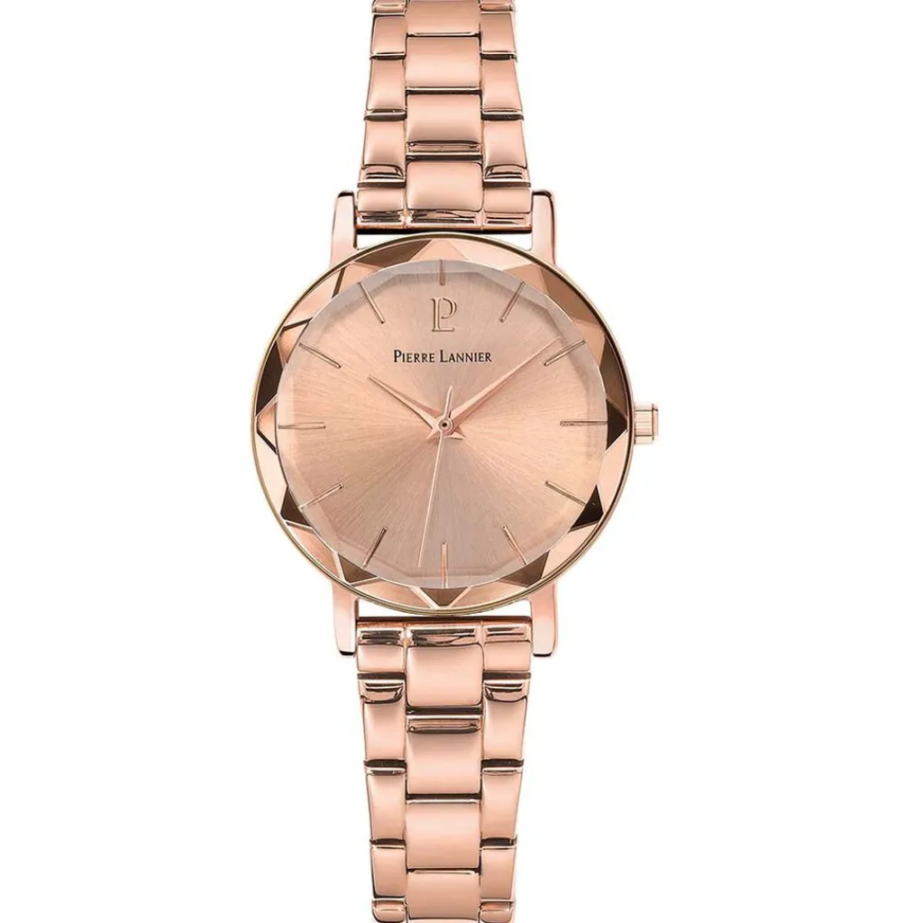 PIERRE LANNIER Montre Multiples Rose cadran doré rose fond rose bracelet acier doré rose Online