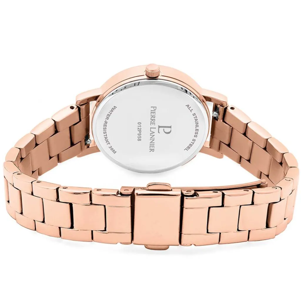 PIERRE LANNIER Montre Multiples Rose cadran doré rose fond rose bracelet acier doré rose Online