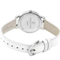 PIERRE LANNIER Montre Multiples Blanc cadran argenté fond blanc bracelet cuir blanc Best