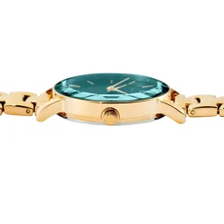 PIERRE LANNIER Montre Multiples Vert cadran doré fond vert bracelet acier doré Sale