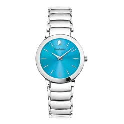 PIERRE LANNIER Montre Noelle Turquoise cadran argenté fond turquoise bracelet acier argenté Clearance
