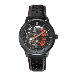 PIERRE LANNIER Montre Paddock Bicolore cadran noir fond bicolore bracelet cuir de vache noir Online