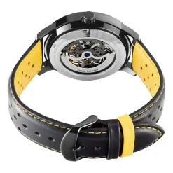 PIERRE LANNIER Montre Paddock Bicolore Jaune / Noir cadran noir fond bicolore jaune / noir bracelet cuir de veau noir Best