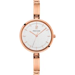 PIERRE LANNIER Montre Pretty Blanc cadran doré rose fond blanc bracelet acier doré rose Clearance