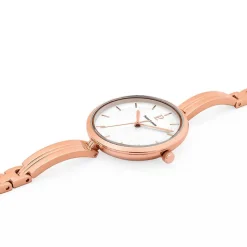 PIERRE LANNIER Montre Pretty Blanc cadran doré rose fond blanc bracelet acier doré rose Clearance