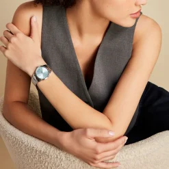 PIERRE LANNIER Montre Roxane Bleu Sky cadran argenté fond bleu sky bracelet acier argenté Sale