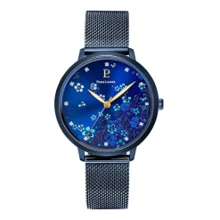 PIERRE LANNIER Montre Tallia Bleu cadran bleu fond bleu bracelet acier bleu Hot
