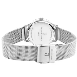 PIERRE LANNIER Montre Week End Ligne Pure Argent cadran argenté fond argenté bracelet acier argenté New
