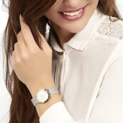 PIERRE LANNIER Montre Week End Ligne Pure Argent cadran argenté fond argenté bracelet acier argenté New