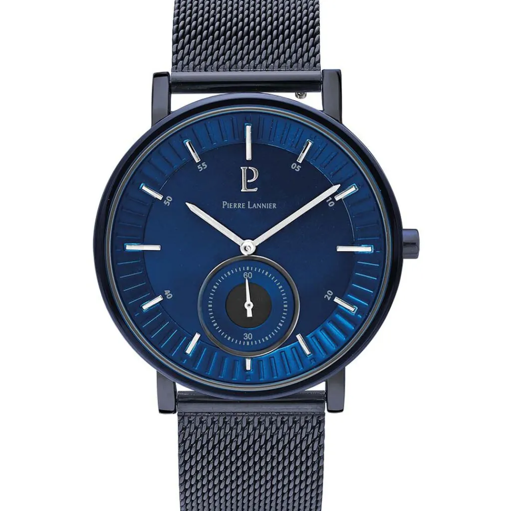 PIERRE LANNIER Montre Woofer Bleu cadran bleu fond bleu bracelet acier bleu Discount