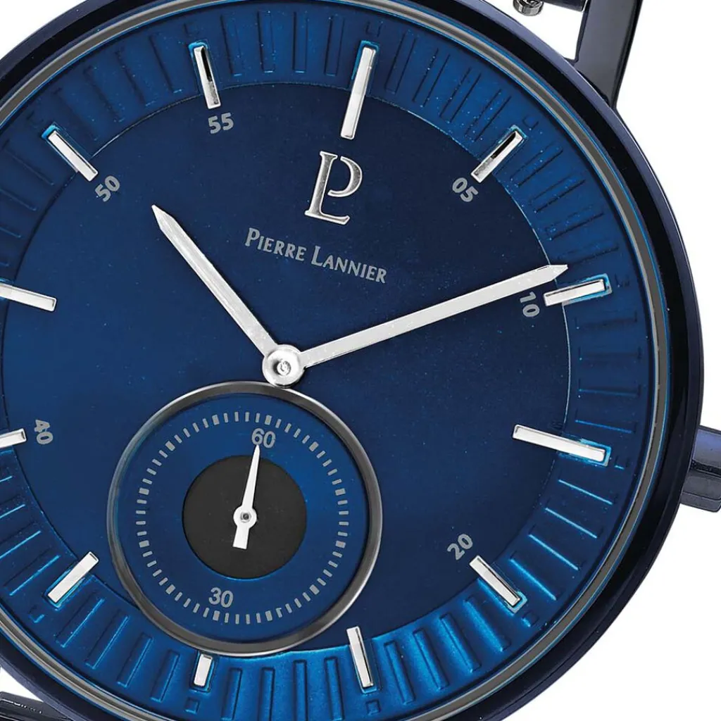 PIERRE LANNIER Montre Woofer Bleu cadran bleu fond bleu bracelet acier bleu Discount
