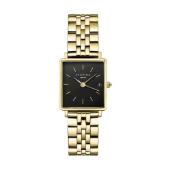 ROSEFIELD Montre Boxy Xs Noir cadran doré fond noir bracelet acier doré Online