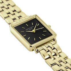 ROSEFIELD Montre Boxy Xs Noir cadran doré fond noir bracelet acier doré Online