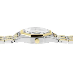 ROSEFIELD Montre Gemme Blanc cadran bicolore fond blanc bracelet acier bicolore