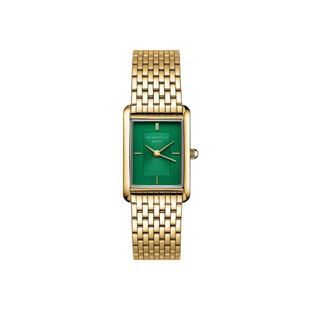 ROSEFIELD Montre Heirloom Vert cadran doré fond vert bracelet acier doré Sale