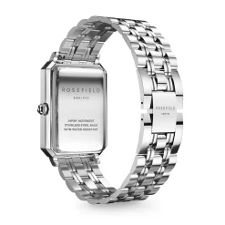 ROSEFIELD Montre Octagon Blanc cadran argenté fond blanc bracelet acier argenté Sale