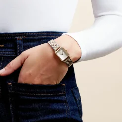 ROSEFIELD Montre Octagon Xs Blanc cadran doré fond blanc bracelet acier doré New