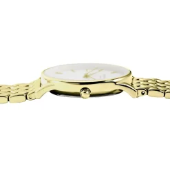ROSEFIELD Montre Oval Blanc cadran doré fond blanc bracelet acier doré Best