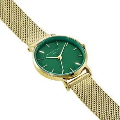 ROSEFIELD Montre Small Edit Vert cadran doré fond vert bracelet acier doré Hot