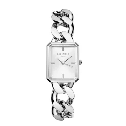 ROSEFIELD Montre Studio 24 Blanc cadran argenté fond blanc bracelet acier argenté Sale