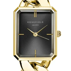 ROSEFIELD Montre Studio 24 Noir cadran doré fond noir bracelet acier doré