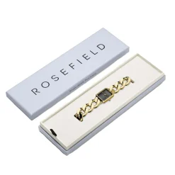 ROSEFIELD Montre Studio 24 Noir cadran doré fond noir bracelet acier doré