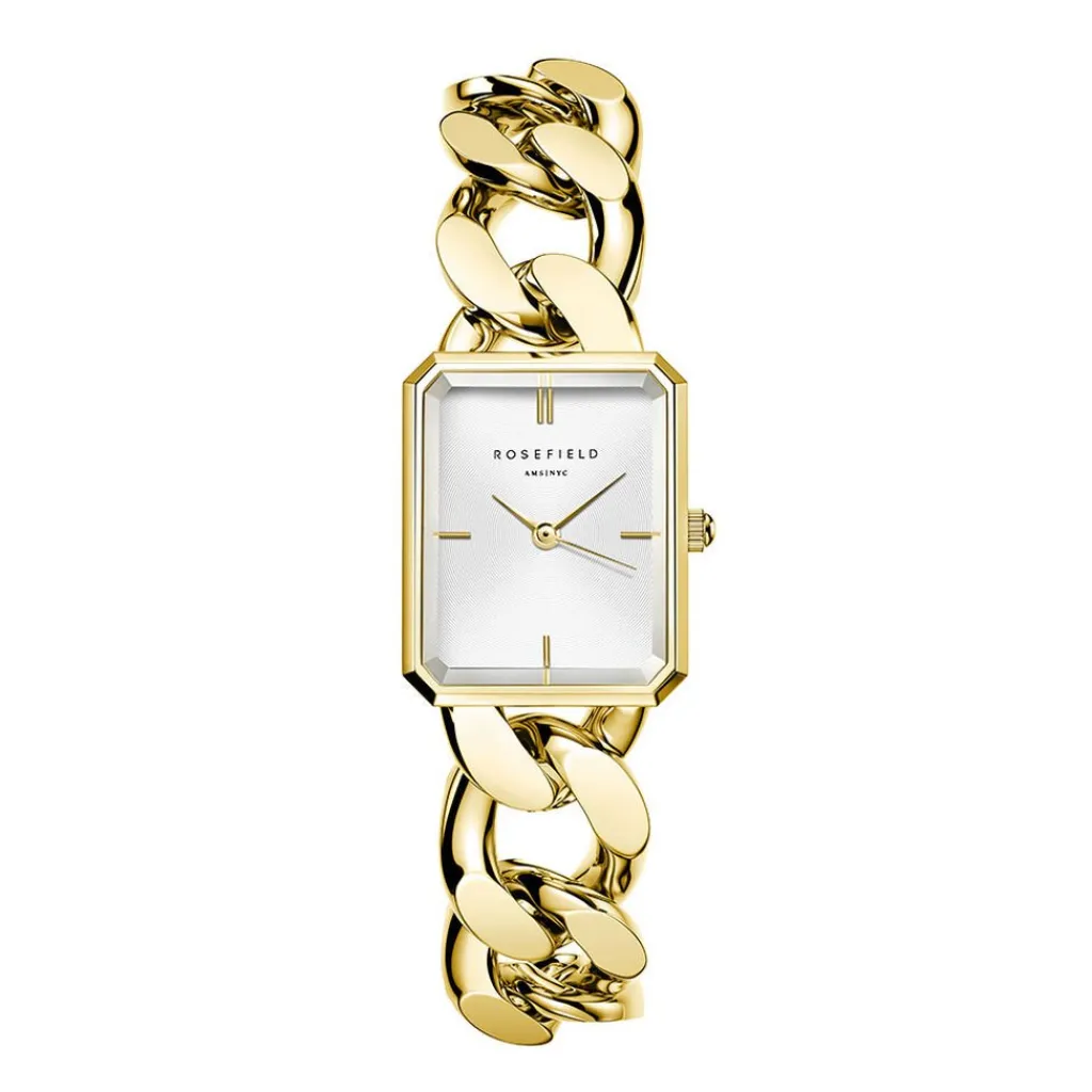 ROSEFIELD Montre Studio 18 Blanc cadran doré fond blanc bracelet acier doré Best